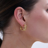 Ramona Triple Pavé Hoop Earrings