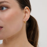 Solis 18K Gold Plated Bezel Huggie Earrings