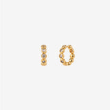 Solis 18K Gold Plated Bezel Huggie Earrings