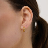Solis 18K Gold Plated Bezel Huggie Earrings