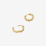 Solis 18K Gold Plated Bezel Huggie Earrings