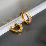 Jazzlyn Diamante Huggie Earrings - Large