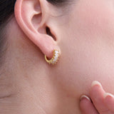 Jazzlyn Diamante Huggie Earrings - Small