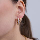 Jazzlyn Diamante Huggie Earrings - Large