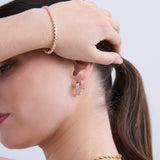 Jazzlyn Diamante Huggie Earrings - Small