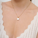 Square Pearl Pendant Necklace