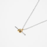 Dual Tone T-Bar Necklace
