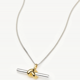 Dual Tone T-Bar Necklace