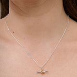 Dual Tone T-Bar Necklace