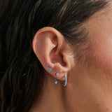 Cerulean Silver Plated Stacker Earring Set