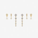 Comet 18K Gold Plated Stacker Earring Set