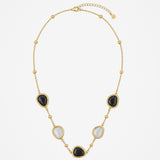 Via Resin Charm Station Necklace in Black & White