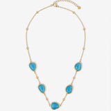 Via Resin Charm Station Necklace in Blue