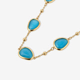Via Resin Charm Station Necklace in Blue