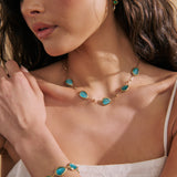 Via Resin Charm Station Necklace in Blue