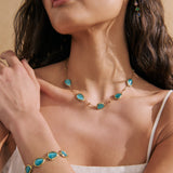 Via Resin Charm Link Bracelet in Blue