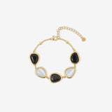 Via Resin Charm Link Bracelet in Black & White
