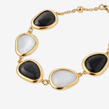 Via Resin Charm Link Bracelet in Black & White