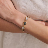 Via Resin Charm Link Bracelet in Black & White
