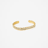 Lusine Hammered Rhinestone Cuff Bangle