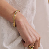 Lusine Hammered Rhinestone Cuff Bangle