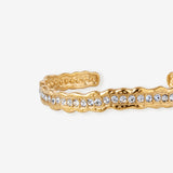 Lusine Hammered Rhinestone Cuff Bangle