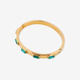 Viridian Crystal 18K Gold Plated Bangle