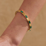Viridian Crystal 18K Gold Plated Bangle