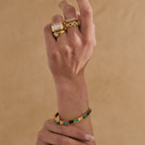 Viridian Crystal 18K Gold Plated Bangle