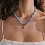 Neela Beaded Crystal Teardrop Necklace