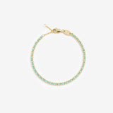 Thread 18K Gold Plated Beaded Bracelet in Aqua
