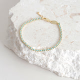Thread 18K Gold Plated Beaded Bracelet in Aqua