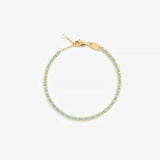 Thread 18K Gold Plated Beaded Bracelet in Aqua