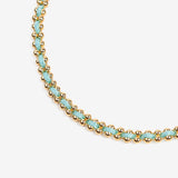 Thread 18K Gold Plated Beaded Bracelet in Aqua