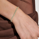Thread 18K Gold Plated Beaded Bracelet in Aqua