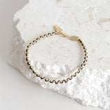 Thread 18K Gold Plated Beaded Bracelet in Black