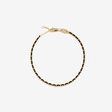 Thread 18K Gold Plated Beaded Bracelet in Black
