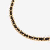 Thread 18K Gold Plated Beaded Bracelet in Black
