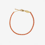 Thread 18K Gold Plated Beaded Bracelet in Red