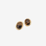 Aina Statement Stud Earrings in Brown