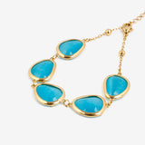Via Resin Charm Link Bracelet in Blue