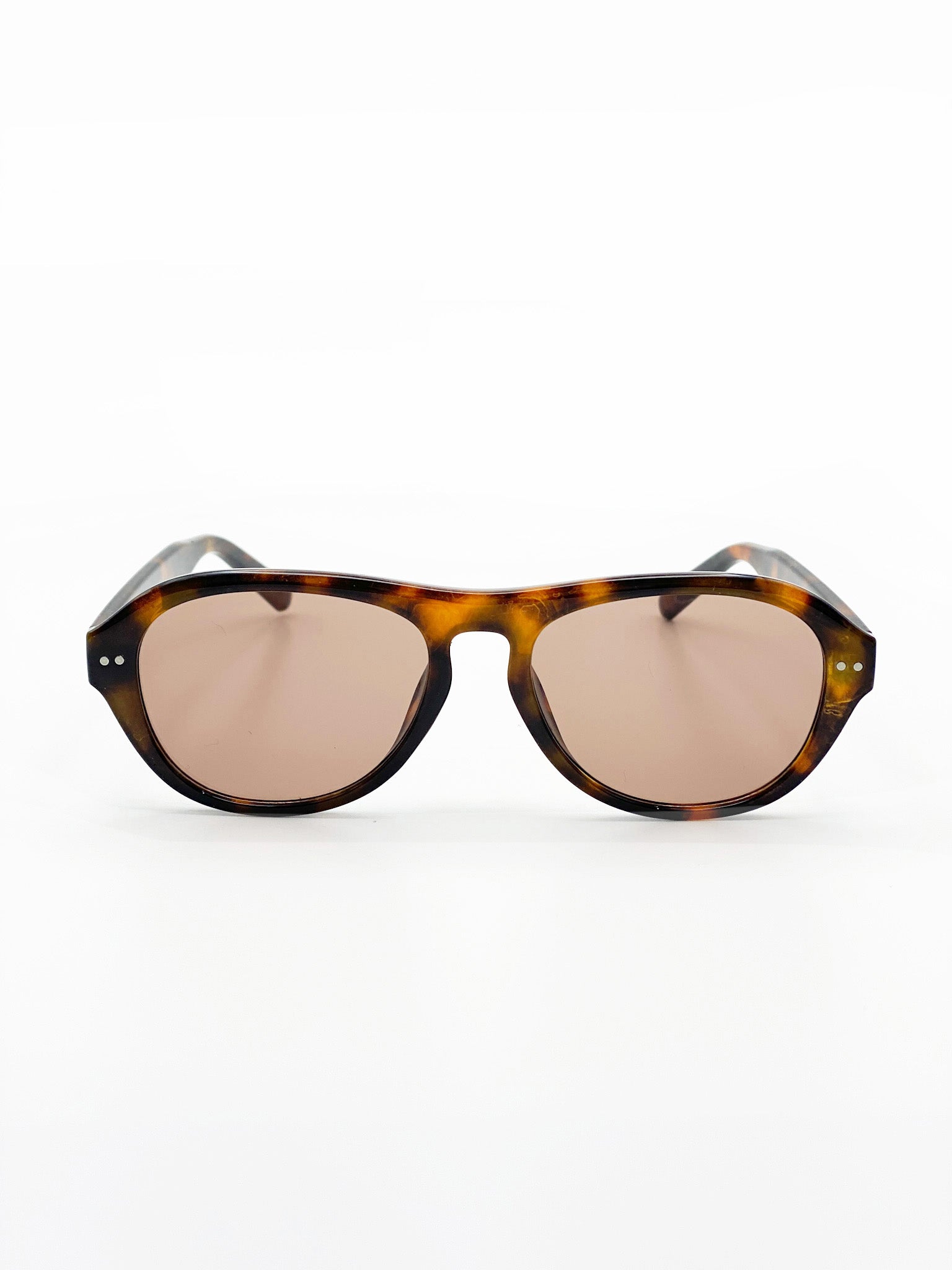L&S Blanc Round Frame Sunglasses in Dark Tort