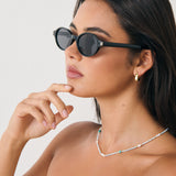 L&S Lexi Oval Sunglasses in Black