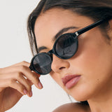 L&S Lexi Oval Sunglasses in Black