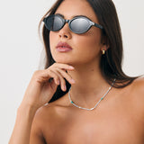 L&S Lexi Oval Sunglasses in Black