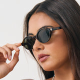 L&S Lexi Oval Sunglasses in Tortoise