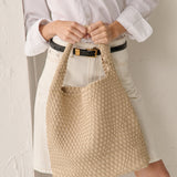 L&S Woven Shoulder Bag in Beige