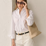 L&S Woven Shoulder Bag in Beige