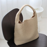 L&S Woven Shoulder Bag in Beige