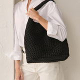 L&S Woven Shoulder Bag in Black